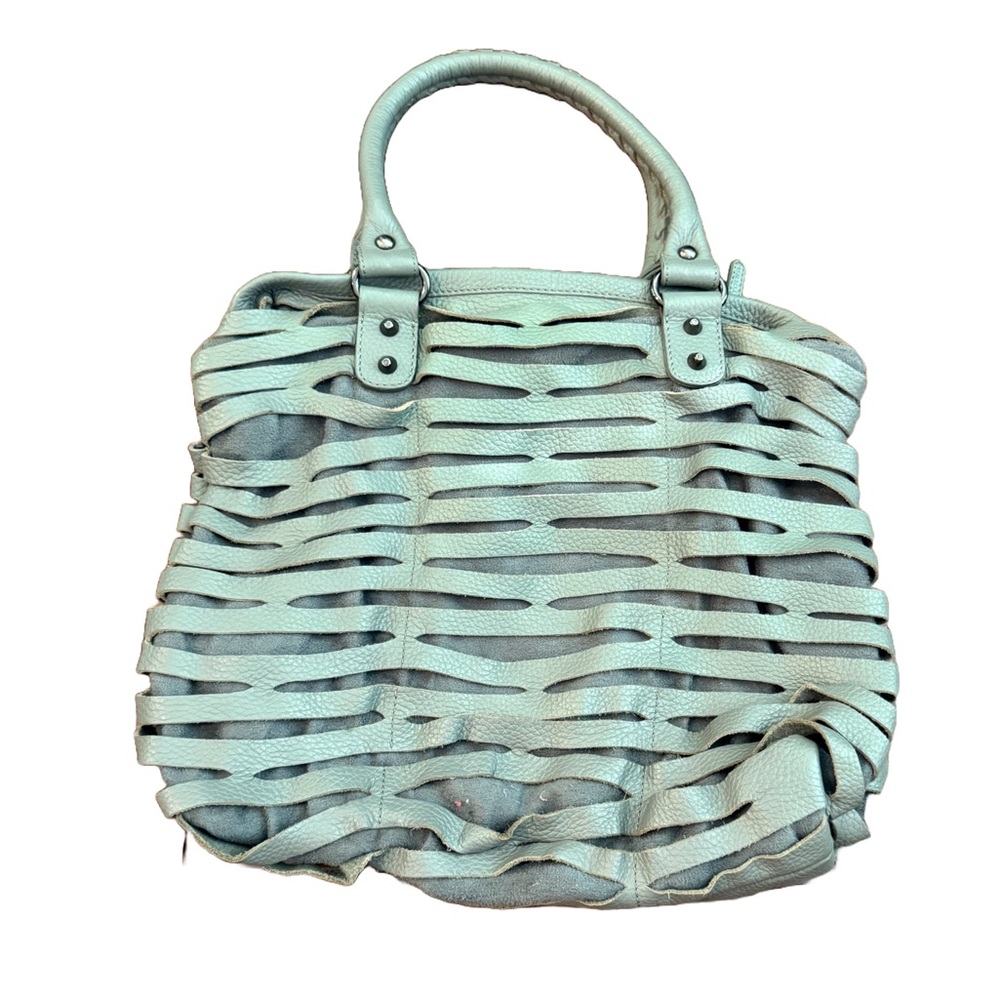 Romygold Slashed Leather Tote Bag Boho Edgy Purse